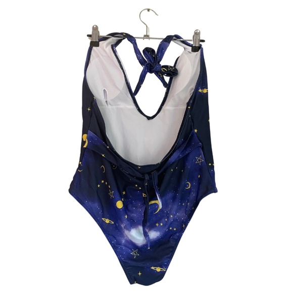 Galaxy Constellation Celestial Print Halter Deep-V One-Piece ZAFUL Size XL - Picture 2 of 5